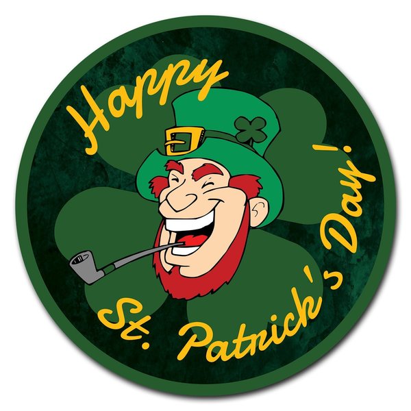 Signmission Corrugated Plastic Sign With Stakes 24in Circular-Happy St Patrick Day 2 C-24-CIR-WS-Happy st Patrick Day